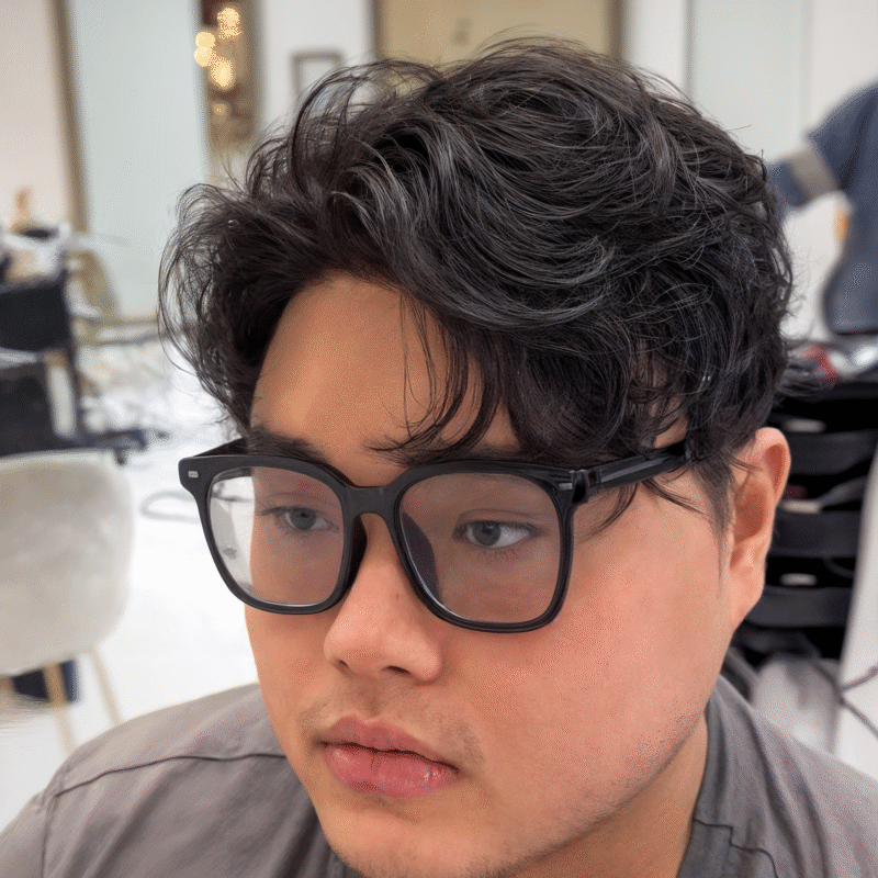 wave perm style for men - at Arianna Hair Boutique in Houston Texas